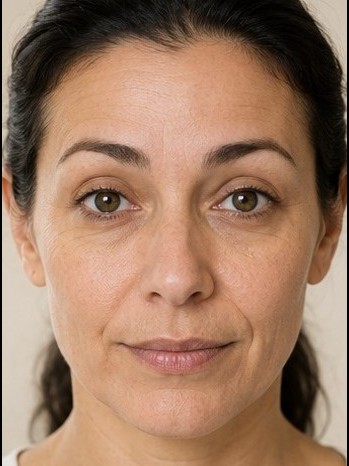 After Botox — forehead lines smoothed