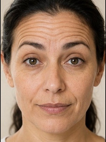 Before Botox — forehead lines