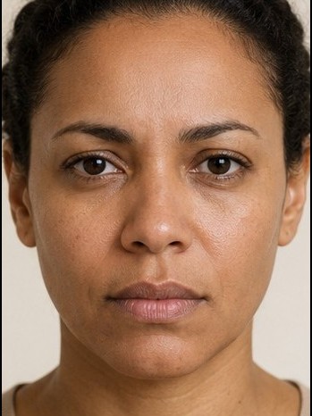 After Botox — frown lines smoothed