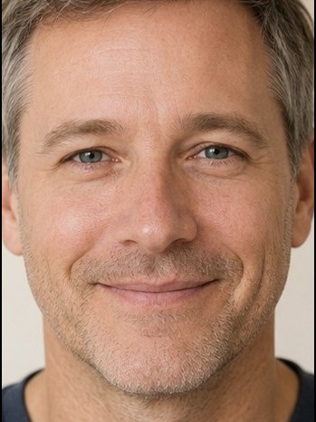 After Botox — crow's feet smoothed